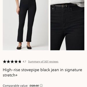 J. Crew High-Rise Stovepipe Jeans in Black